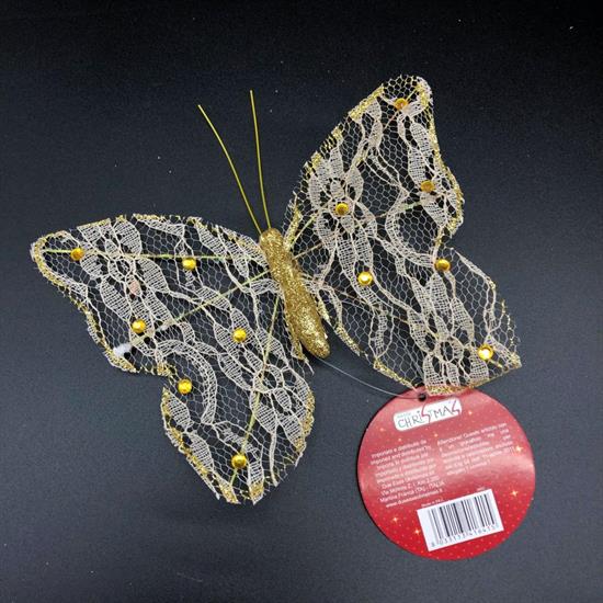 FARFALLA PIZZO ORO C/PAILLETTES
