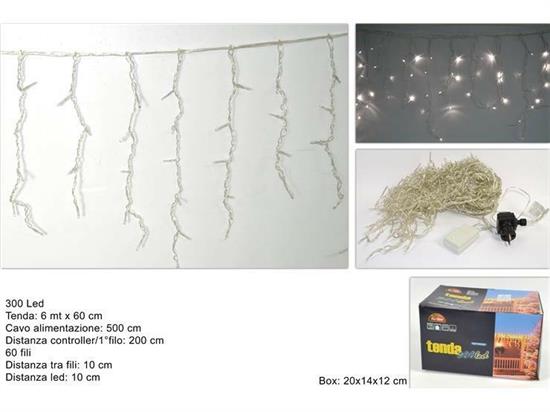 TENDA 300 LED BIANCO FREDDO 6mt