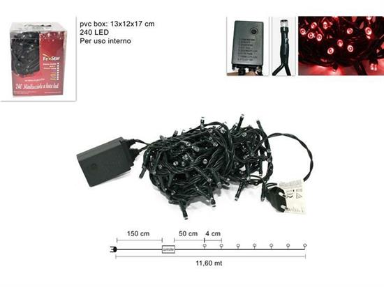 MINILUCCIOLE INTERNO 240 LED ROSSO.