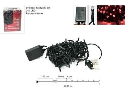 MINILUCCIOLE INTERNO 240 LED ROSSO.