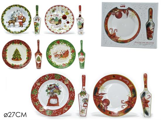PIATTO NATALE C/PALETTA 27cm