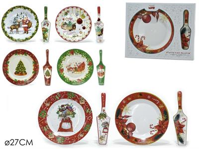 PIATTO NATALE C/PALETTA 27cm