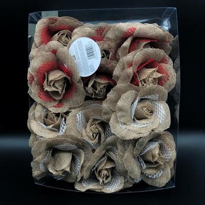 PINZA ROSA JUTA NATURALE BIANCO/ROSSO  .m