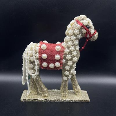 CAVALLO C/PERLE ORO 22cm   .m