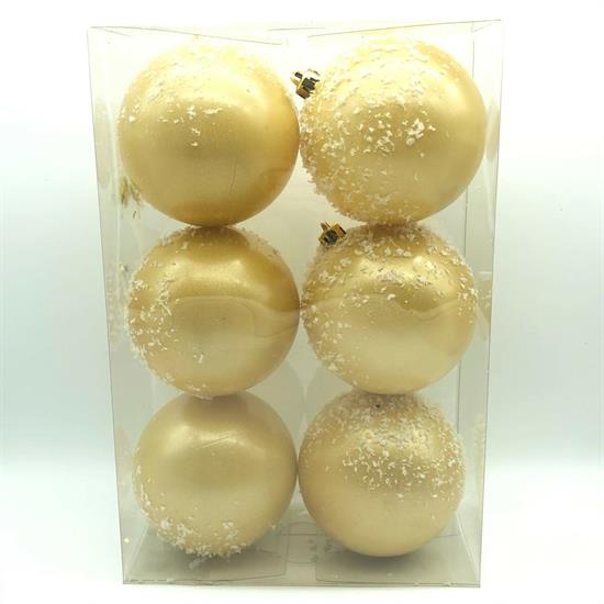 PALLE PERLATE ORO 10cm 6pz .m