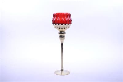 CALICE PORTACANDELA ORO/ROSSO 40cm