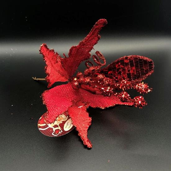 SPILLONE JUTA FOGLIA LAMINATA ROSSO   .m