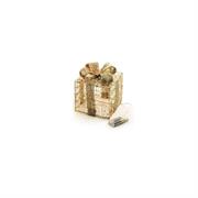 REGALO ORO PAILLETTES C/LED 15x15x17