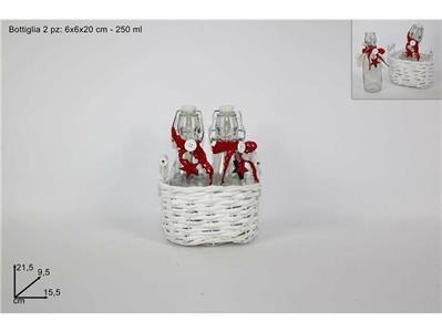 CESTO VIMINI BIANCO C/2 BOTTIGLIE