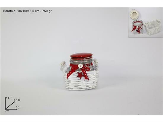 CESTO VIMINI BIANCO C/BARATTOLO 750gr