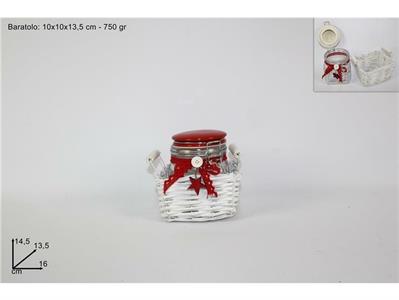 CESTO VIMINI BIANCO C/BARATTOLO 750gr