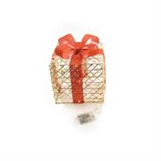 REGALO ORO FIOCCO ROSSO C/30 LED 20x20x23cm