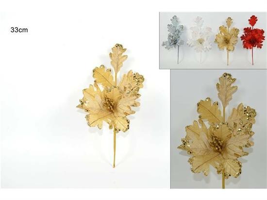 SPILLONE FIORE COL.ASS. (BIANCO/ROSSO/ORO)