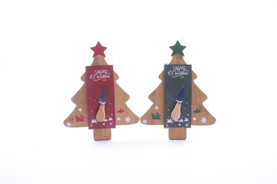 TAGLIERE FORMA ALBERO C/UTENSILE 33x25cm
