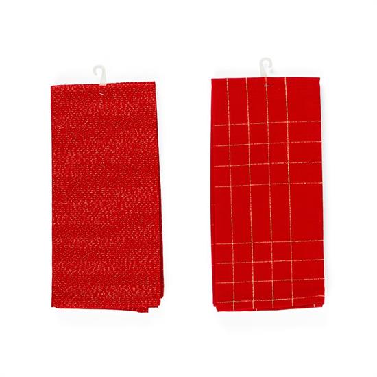 SET 2 CANOVACCI ROSSO E LUREX ORO 40x60