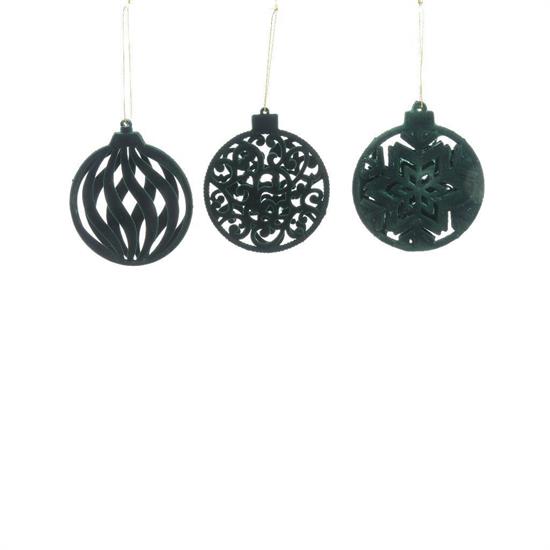 PENDENTE FLOCCATO VERDE 12cm ASS.
