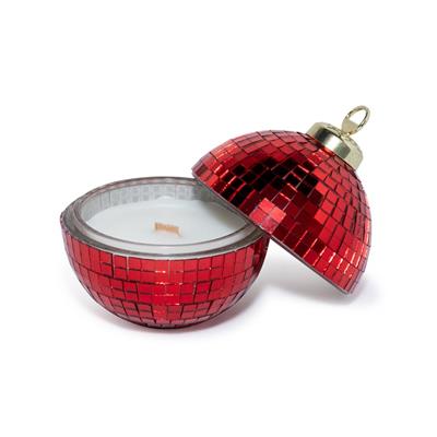 CANDELA PROFUMATA IN COFANETTO PALLA CRYSTAL 10cm ROSSA