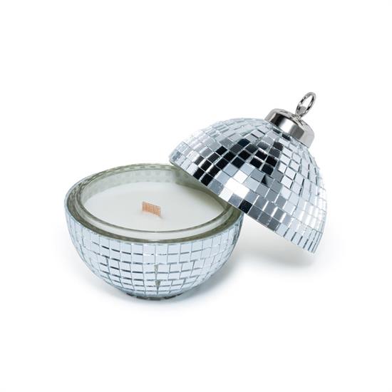 CANDELA PROFUMATA IN COFANETTO PALLA CRYSTAL 10cm SILVER