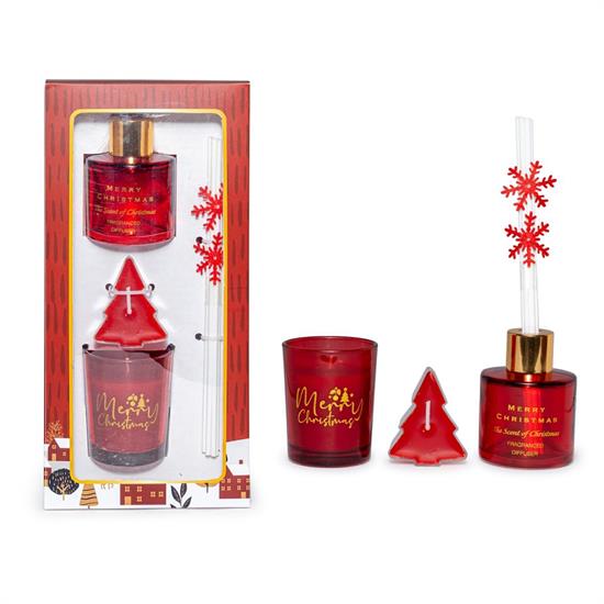 SET DIFFUSORE, T-LIGHT E CANDELA VANIGLIA E FRUTTI ROSSI