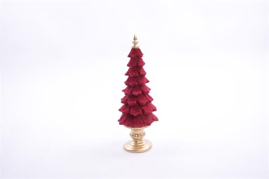 ALBERO RESINA FLOCCATO ROSSO 30cm