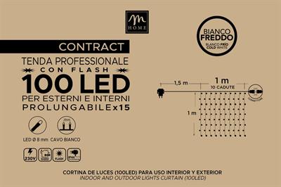 TENDA 100 FLASHLED BIANCO FREDDO 1xH.1mt X ESTERNO PROLUNGABILE