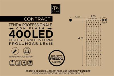TENDA 300 FLASHLED BIANCO FREDDO 1xH.3mt X ESTERNO PROLUNGABILE
