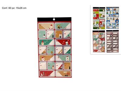 STICKERS CHIUDIPACCO NATALE 60pz