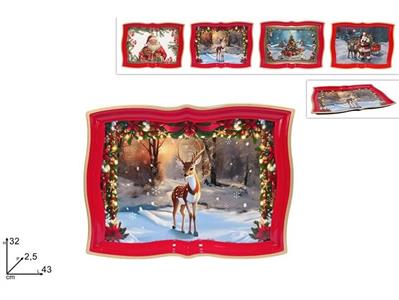 VASSOIO NATALE PLASTICA 32x43cm
