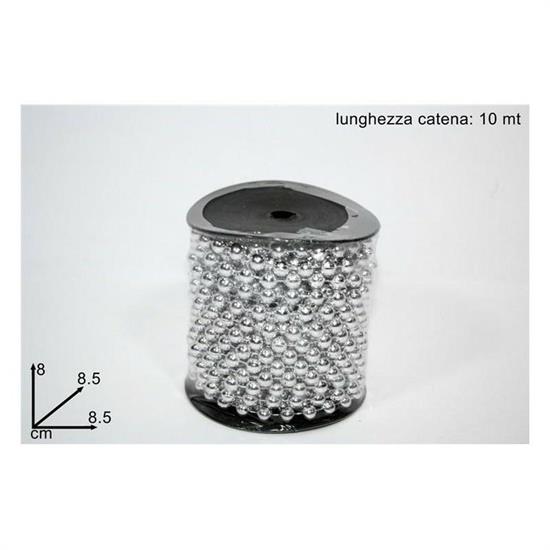 ROTOLO CATENINA PERLE ARGENTO