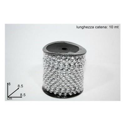 ROTOLO CATENINA PERLE ARGENTO