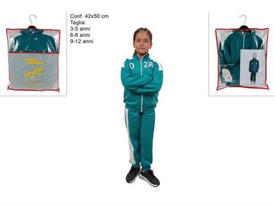 COSTUME PERSONAGGIO BIMBO TUTA VERDE C/NUMERI TG.ASS.