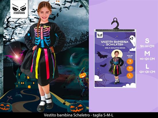COSTUME SCHELETRO BIMBA MISURE ASS.