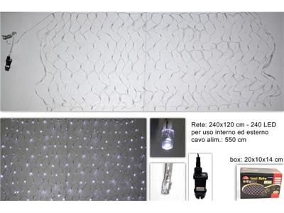 RETE 240 LED BIANCO 2,4x1,2mt ESTERNO/INTERNO