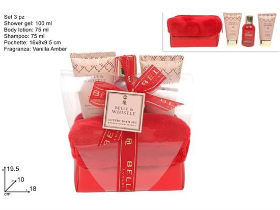 SET DA BAGNO 3pz LINEA CORPO ROSSO
