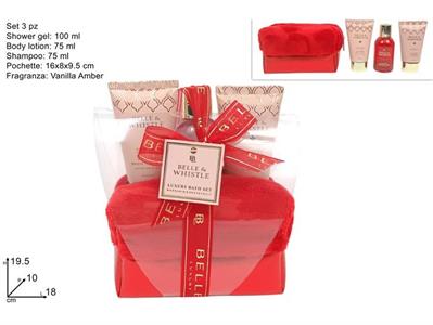 SET DA BAGNO 3pz LINEA CORPO ROSSO